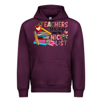 Mauve Wine Teachers Always Make The Nice List Urban Hoodie - CowhideDigitalArt