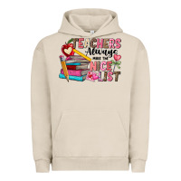 Pigment French Oak Teachers Always Make The Nice List Urban Hoodie - CowhideDigitalArt
