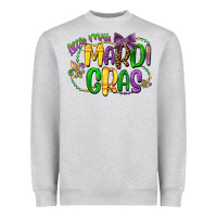 Heather Grey little miss mardi gras Heavyweight Sweatshirt - CowGirlArtShop