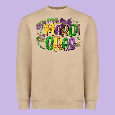 Little Miss Mardi Gras Heavyweight Sweatshirt Designed By Cowgirlartshop