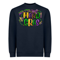 Navy little miss mardi gras Heavyweight Sweatshirt - CowGirlArtShop