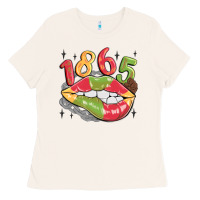 Bone 1865 juneteenth lips Ladies Tee - MaliasSmallBusiness