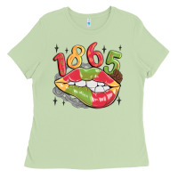 Matcha 1865 juneteenth lips Ladies Tee - MaliasSmallBusiness