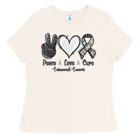 Bone Peace Love Cure Carcinoid Cancer Ladies Tee - Jasminsmagicworld