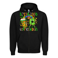 Black St. Patrick's Breakfast of leprechaun Zipper Hoodie - OliviaCreatesArt