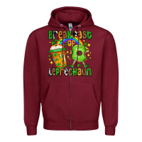 Burgundy St. Patrick's Breakfast of leprechaun Zipper Hoodie - OliviaCreatesArt