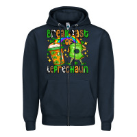 Navy St. Patrick's Breakfast of leprechaun Zipper Hoodie - OliviaCreatesArt