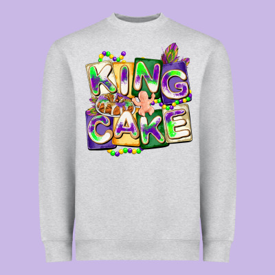 King Cake Mardi Gras Heavyweight Sweatshirt Designed By Cowgirlartshop