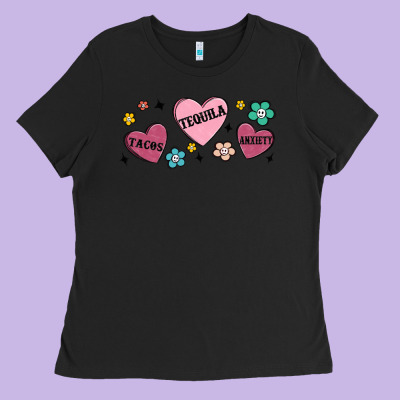 Tacos Tequila Anxiety Ladies Tee Designed By Maliassmallbusiness