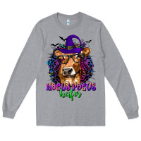 Heather Grey Hocus Pocus Heifer with Cow and Halloween Long Sleeve Tee - texasbilliewilder