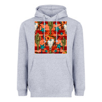 Heather Grey bull skull cactus seamless pattern Heavyweight Hoodie - BundleAndBundleShop
