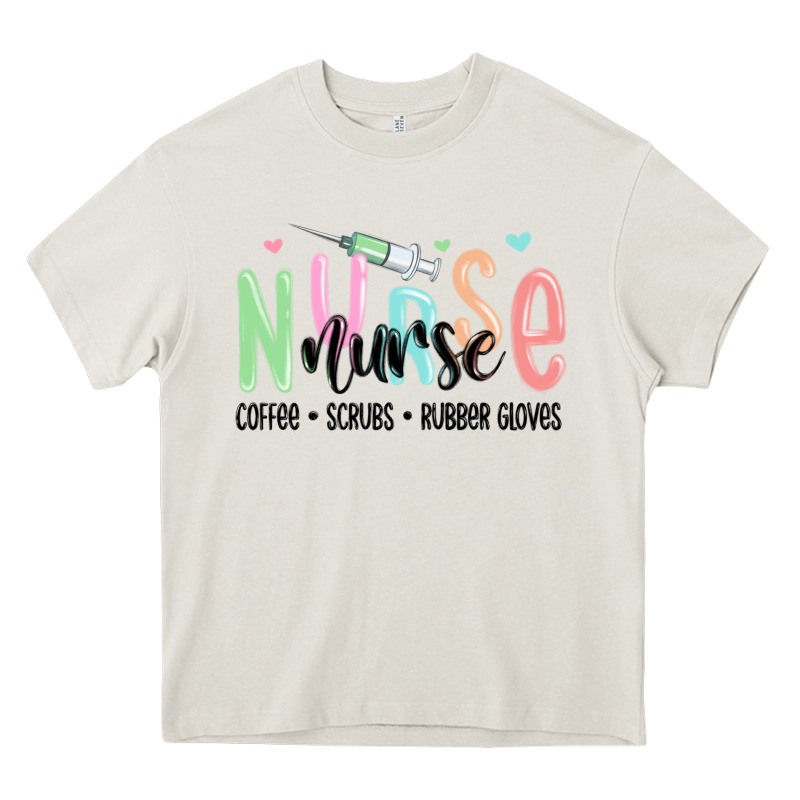 Coffee Scrubs Rubber Gloves Nurse Heavy Core Tee by MaliasSmallBusiness | Teevron