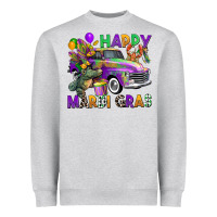 Heather Grey happy mardi gras truck Heavyweight Sweatshirt - CowGirlArtShop
