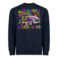 Navy happy mardi gras truck Heavyweight Sweatshirt - CowGirlArtShop