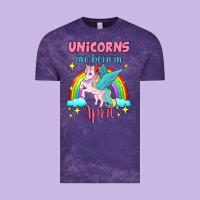 Unicorns Are Born In April Vintage Tee Designed By Jasminsmagicworld