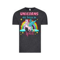 Vintage Black unicorns are born in april Vintage Tee - Jasminsmagicworld