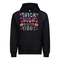 Black Thick Thighs And Love Vibes Urban Hoodie - CowhideDigitalArt