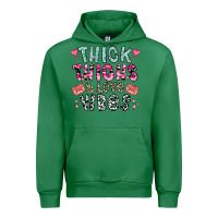 Emerald Thick Thighs And Love Vibes Urban Hoodie - CowhideDigitalArt