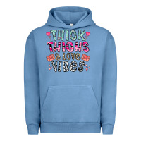 Pigment Pebble Blue Thick Thighs And Love Vibes Urban Hoodie - CowhideDigitalArt
