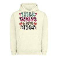 Pigment Pistachio Thick Thighs And Love Vibes Urban Hoodie - CowhideDigitalArt