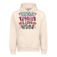 Sandshell Thick Thighs And Love Vibes Urban Hoodie - CowhideDigitalArt