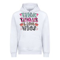White Thick Thighs And Love Vibes Urban Hoodie - CowhideDigitalArt
