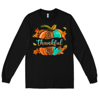 Black pumpkin thankful Long Sleeve Tee - NancyCooperArtShop