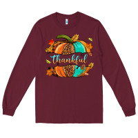 Burgundy pumpkin thankful Long Sleeve Tee - NancyCooperArtShop