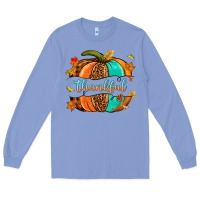 Colony Blue pumpkin thankful Long Sleeve Tee - NancyCooperArtShop