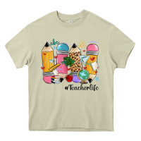 Mossy teacher life pencils Heavy Core Tee - MaliasSmallBusiness