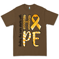 Cacao Finding the cure starts with hope Childhood Cancer Premium Tee - NancyCooperArtShop