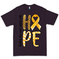 Plum Finding the cure starts with hope Childhood Cancer Premium Tee - NancyCooperArtShop