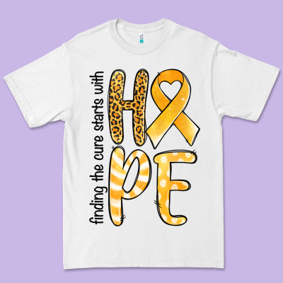 Finding The Cure Starts With Hope Childhood Cancer Premium Tee Designed By Nancycooperartshop