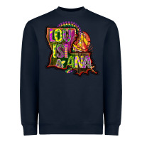 Navy louisiana map Heavyweight Sweatshirt - CowGirlArtShop