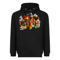 Black Firefighter Coffee Cups Heavyweight Hoodie - FaDigitalArtStudio