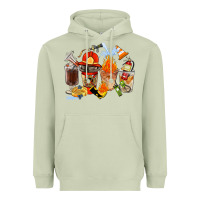 Matcha Firefighter Coffee Cups Heavyweight Hoodie - FaDigitalArtStudio
