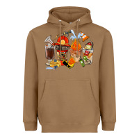 Toasted Coconut Firefighter Coffee Cups Heavyweight Hoodie - FaDigitalArtStudio