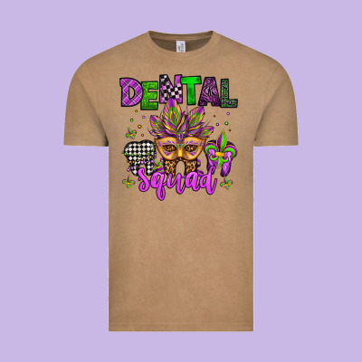 Dental Squad Mardi Gras Teeth Vintage Tee Designed By Jasminsmagicworld