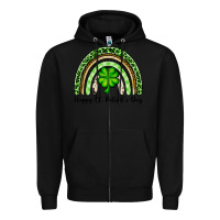 Black Happy St. Patrick's Day rainbow Zipper Hoodie - OliviaCreatesArt