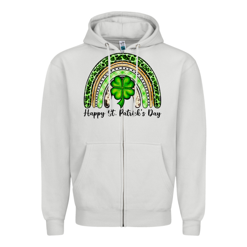 Happy St. Patrick's Day Rainbow Zipper Hoodie by OliviaCreatesArt | Teevron