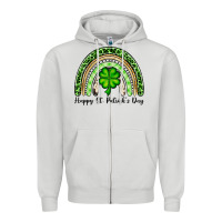 Dove Grey Happy St. Patrick's Day rainbow Zipper Hoodie - OliviaCreatesArt