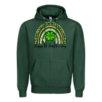 Sports Green Happy St. Patrick's Day rainbow Zipper Hoodie - OliviaCreatesArt