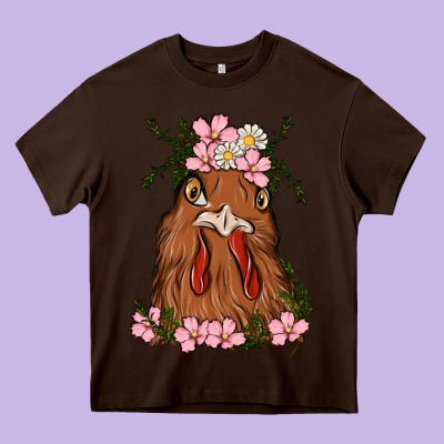 Chicken Heavy Core Tee Designed By Maliassmallbusiness
