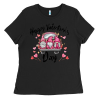 Black happy valentine's day gnome truck Ladies Tee - MaliasSmallBusiness