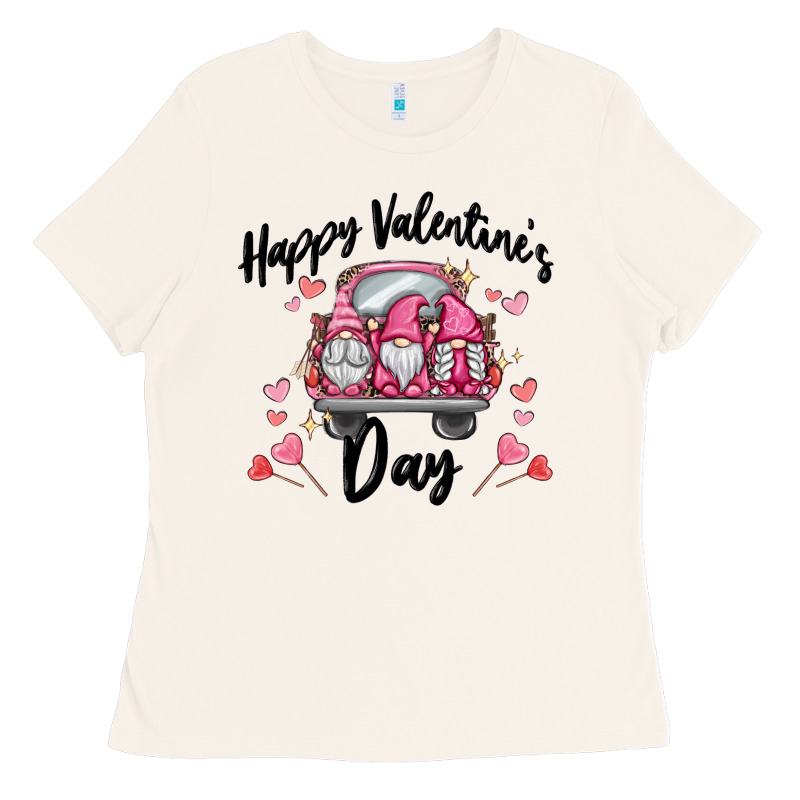 Happy Valentine's Day Gnome Truck Ladies Tee by MaliasSmallBusiness | Teevron