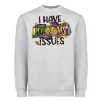 Heather Grey i have boundary issues Heavyweight Sweatshirt - CowGirlArtShop