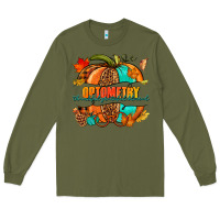 Army Green optometry thankful grateful blessed pumpkin Long Sleeve Tee - NancyCooperArtShop