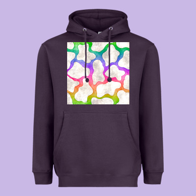 Watercolor Rainbow Cow Seamless Pattern Heavyweight Hoodie Designed By Bundleandbundleshop