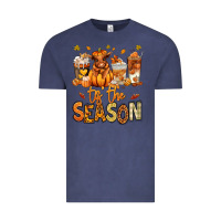 Vintage Denim Tis' the season Fall Heifer coffee cups Vintage Tee - RanaPortraitStore