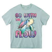 Arona go with flow turtle Heavy Core Tee - MaliasSmallBusiness